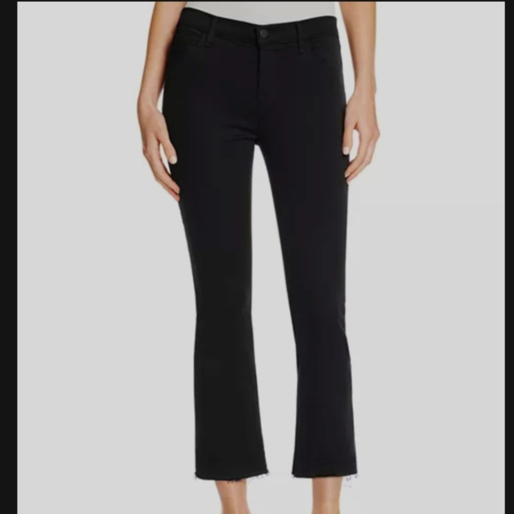 J Brand Selena Cropped Bootcut Jeans In Black Bastille